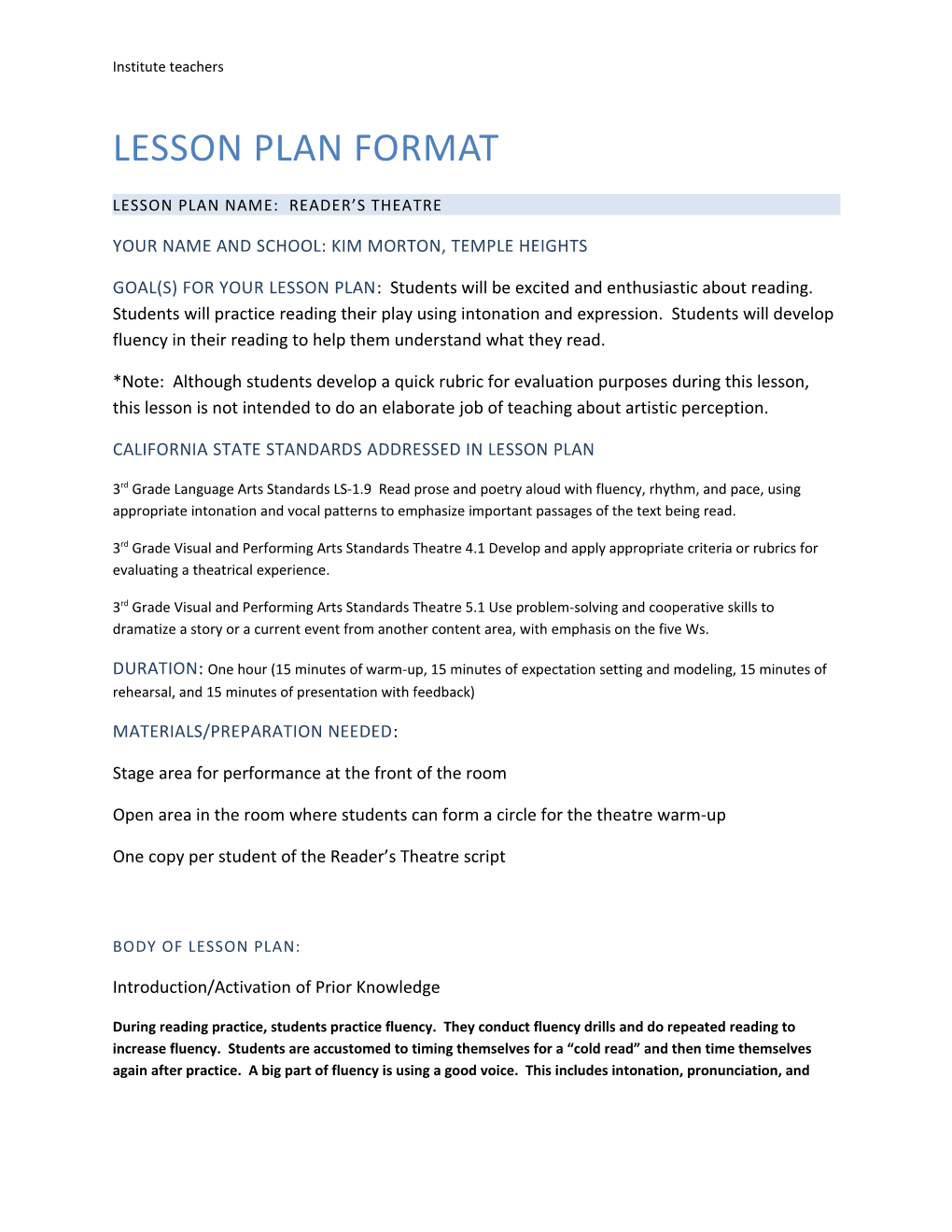 Lesson Plan Format s5