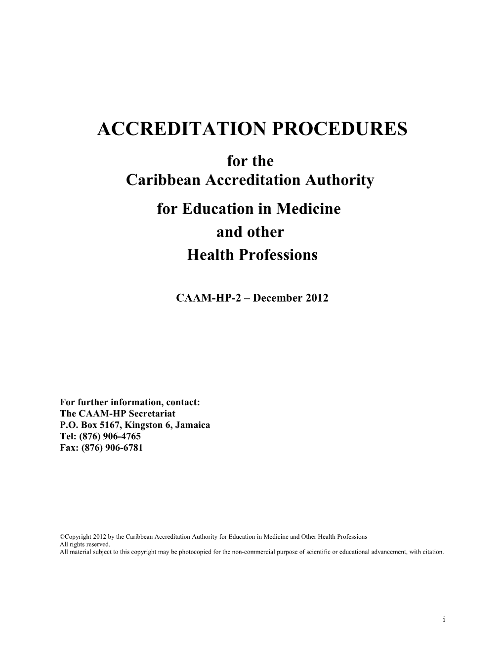 Accreditation Procedures