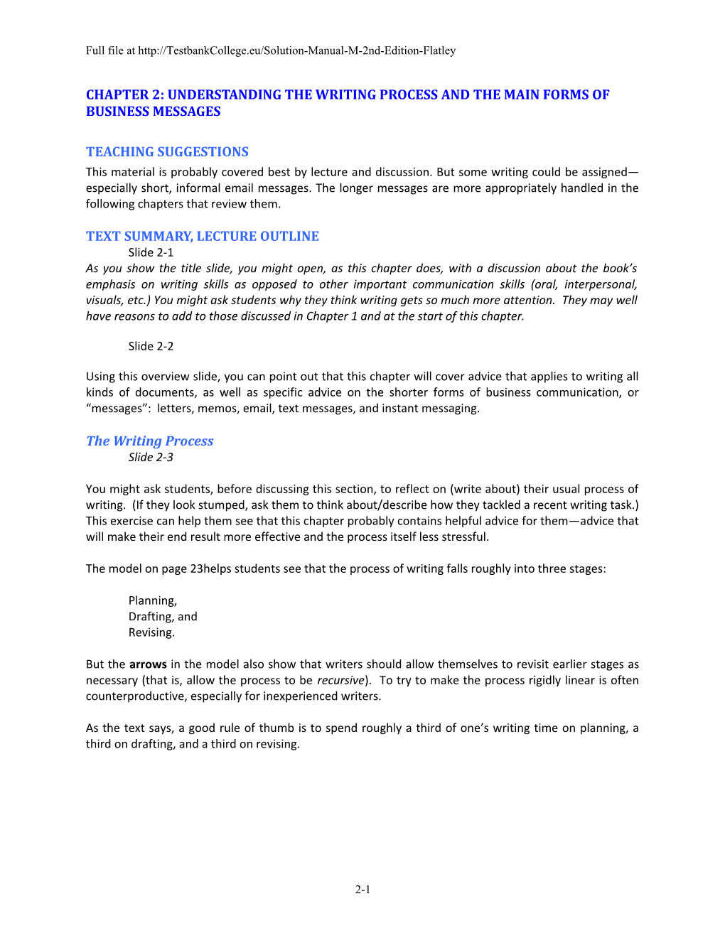 Chapter 2: Understanding the Writing Processand the Main Forms of Business Messages