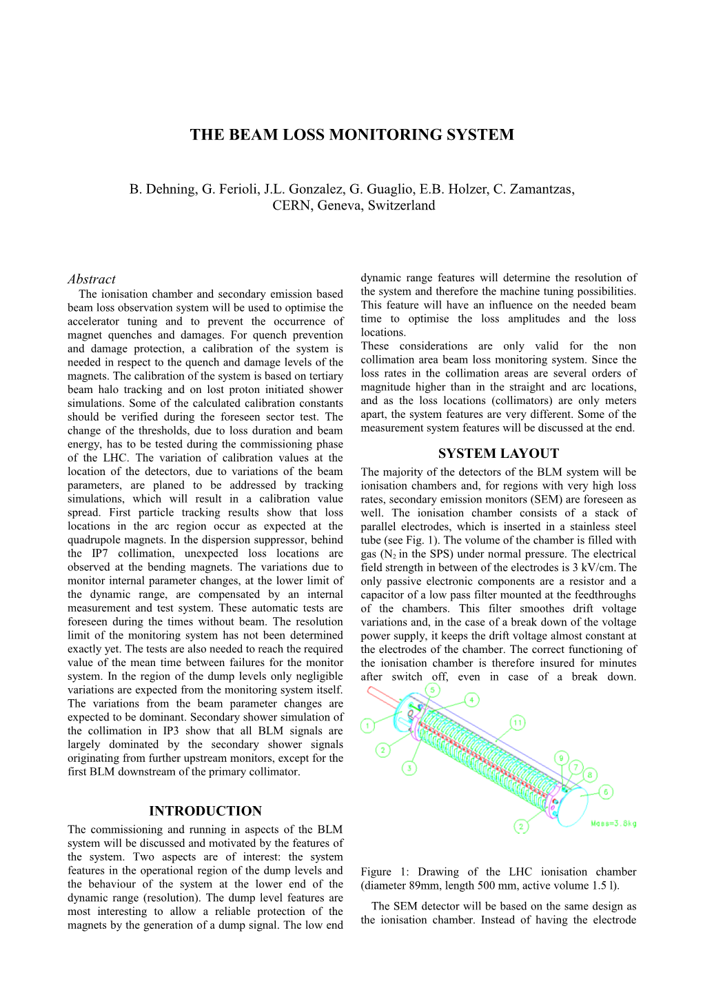 The Beam Loss Monitoring System