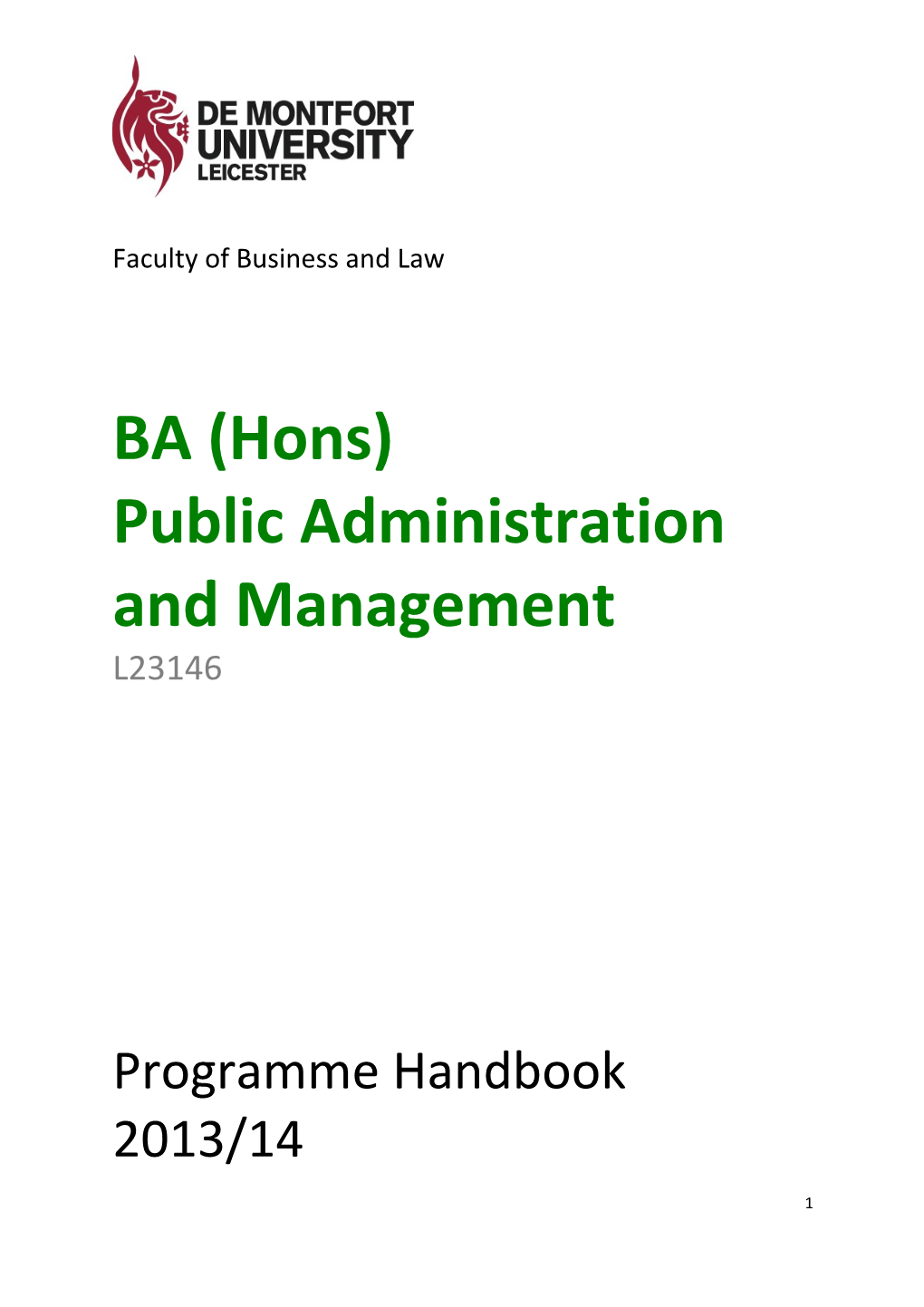 Public Administration and Management