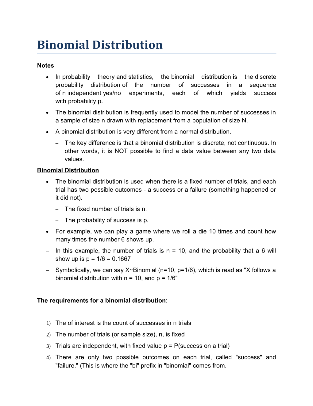 Binomial Distribution