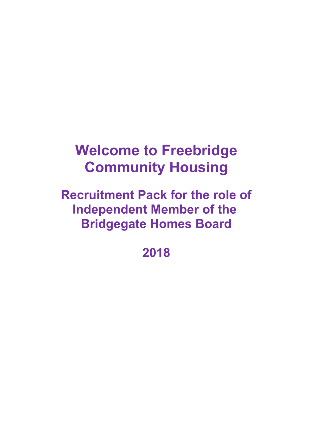 Welcome to Freebridge Community Housing