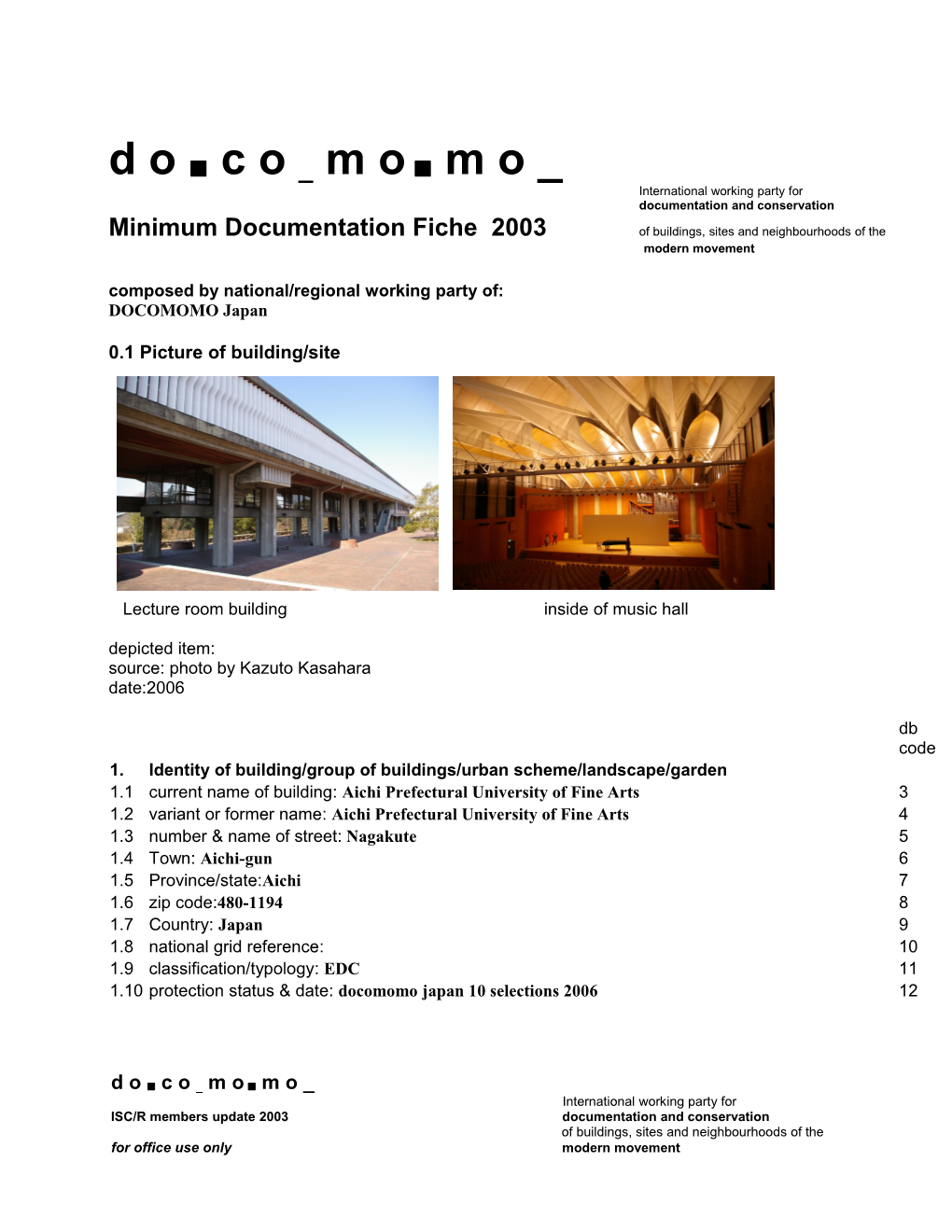 Directives for the Docomomo Registers