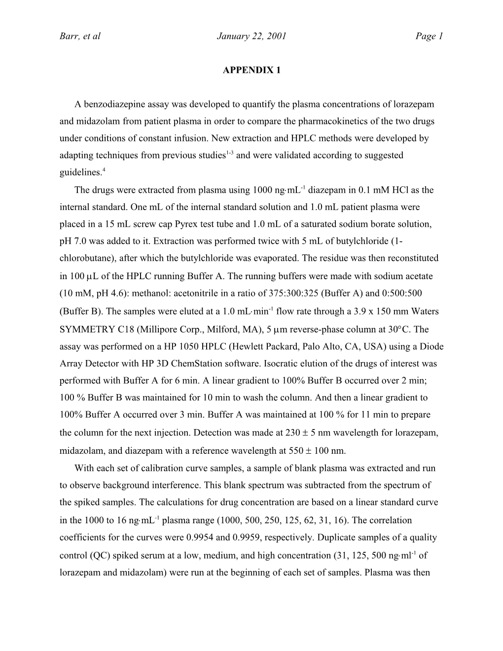 Barr, Et Al January 22, 2001 Page 1