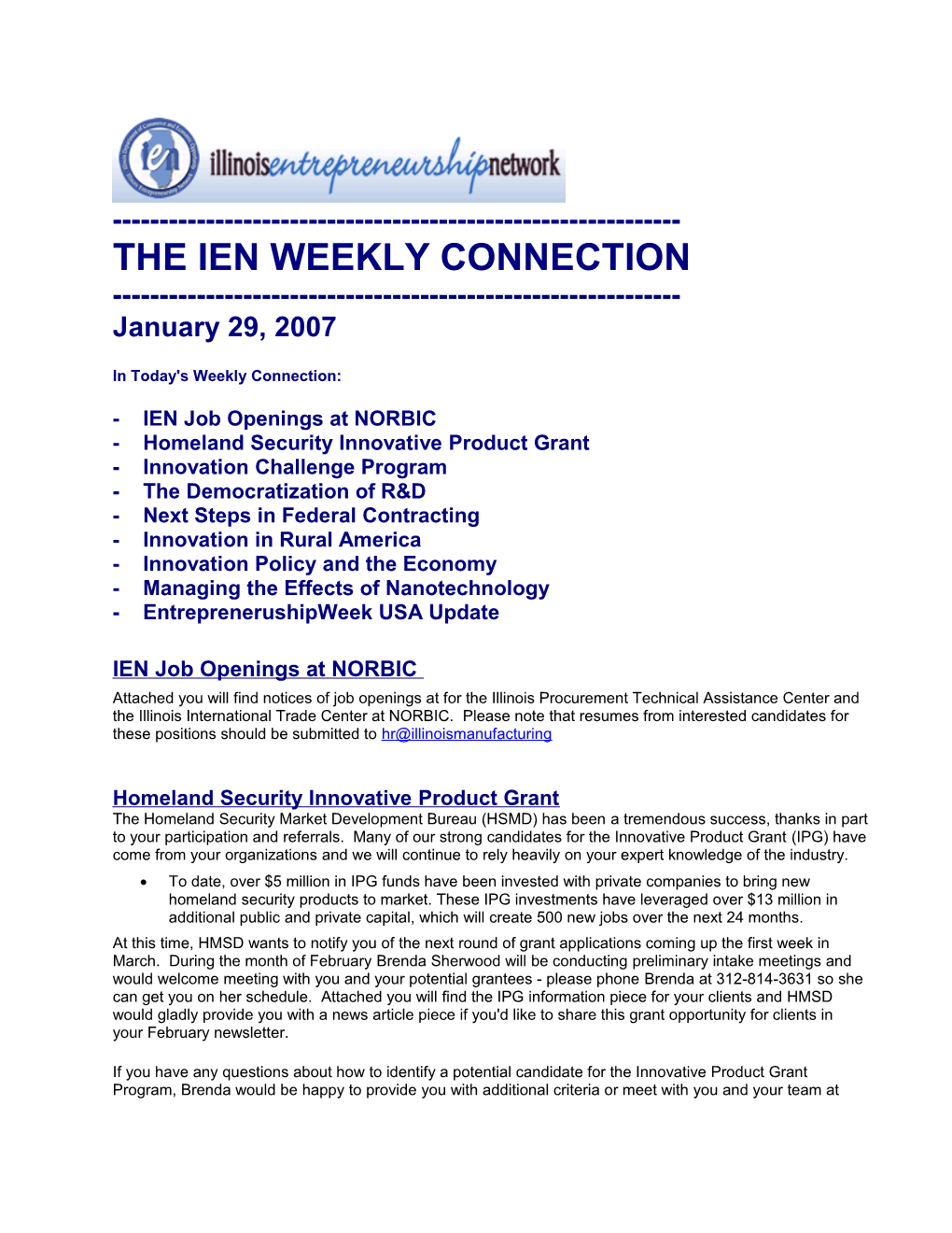 The Ien Weekly Connection s5