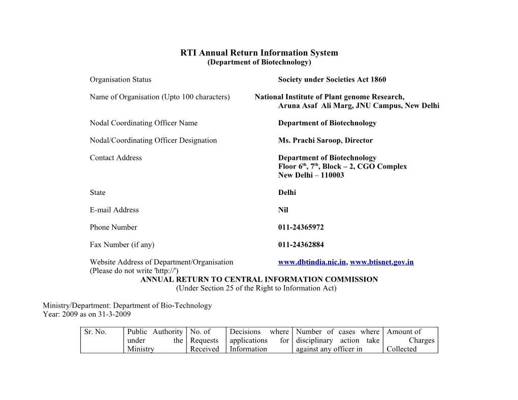 RTI Annual Return Information System