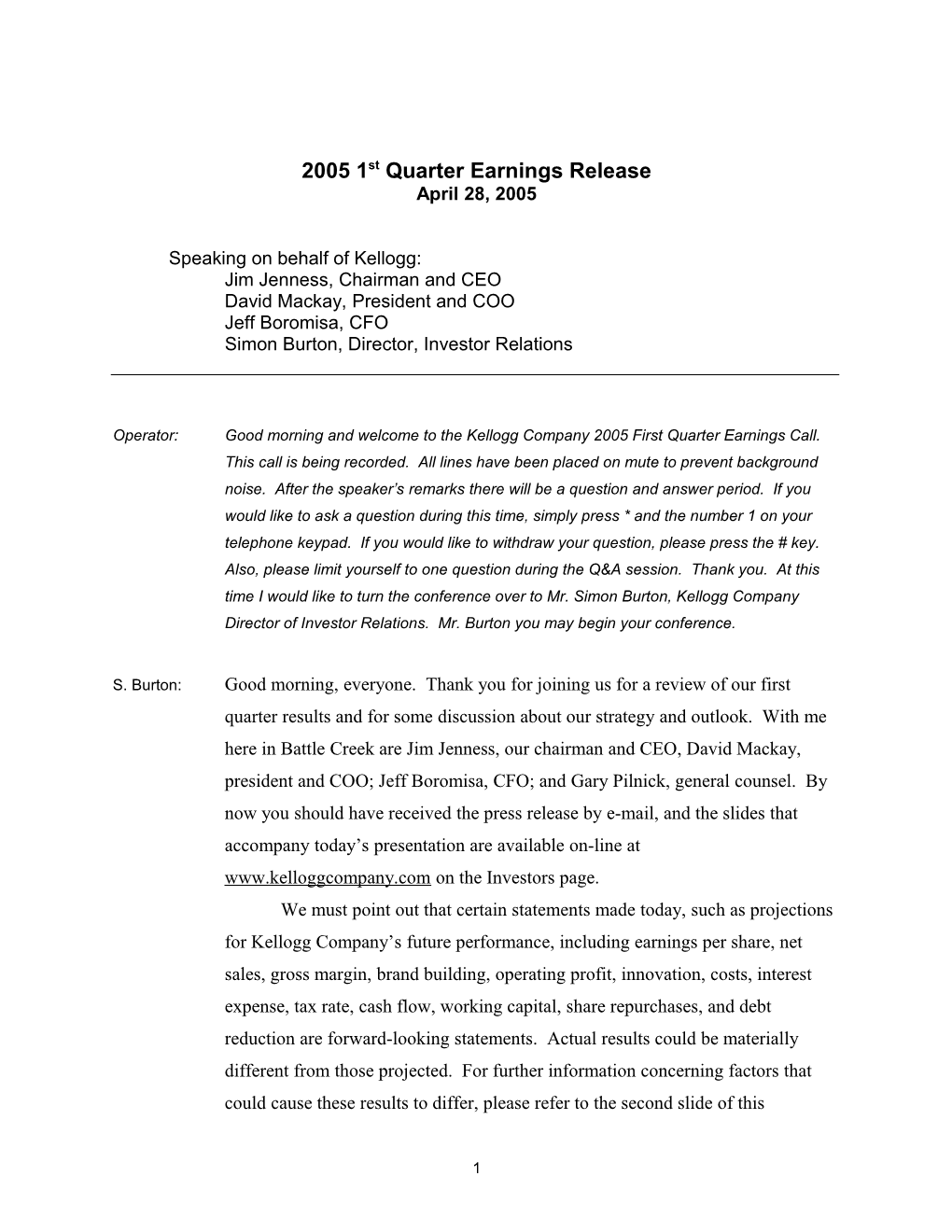 2004 3Rd Quarter Earnings Release s1