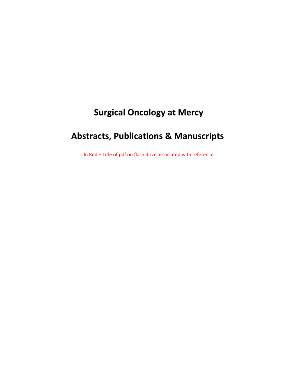 Surgical Oncology at Mercy