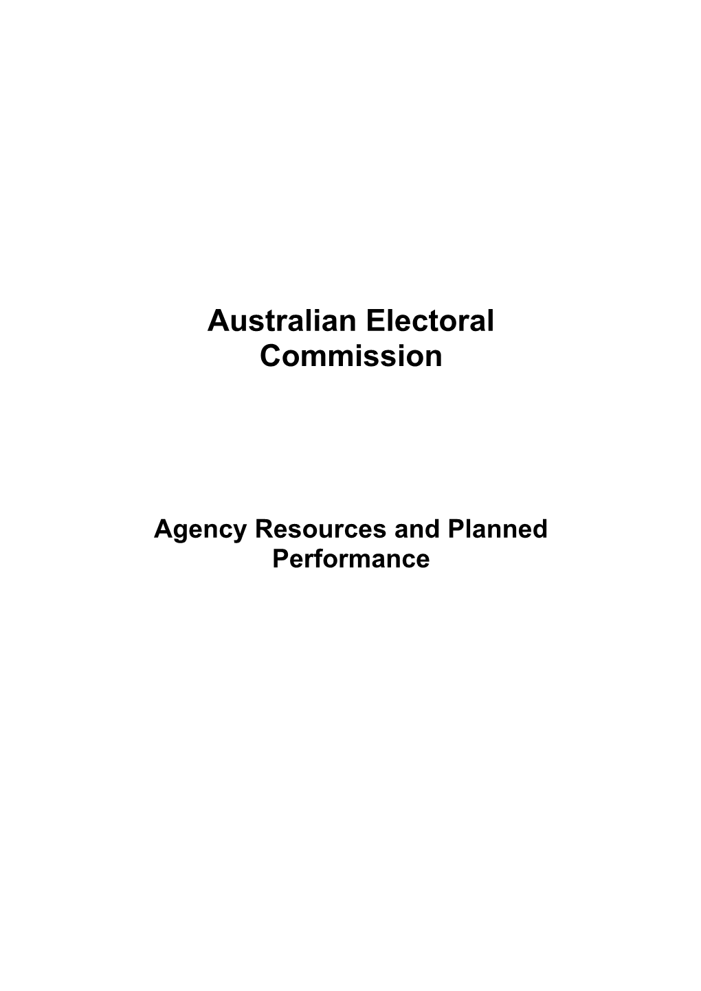 Portfolio Budget Statements 2012-13 - Australian Electoral Commission