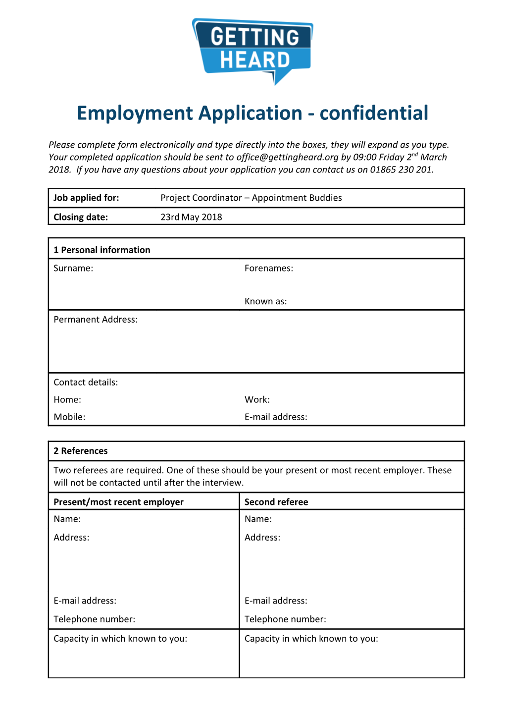 Employment Application - Confidential