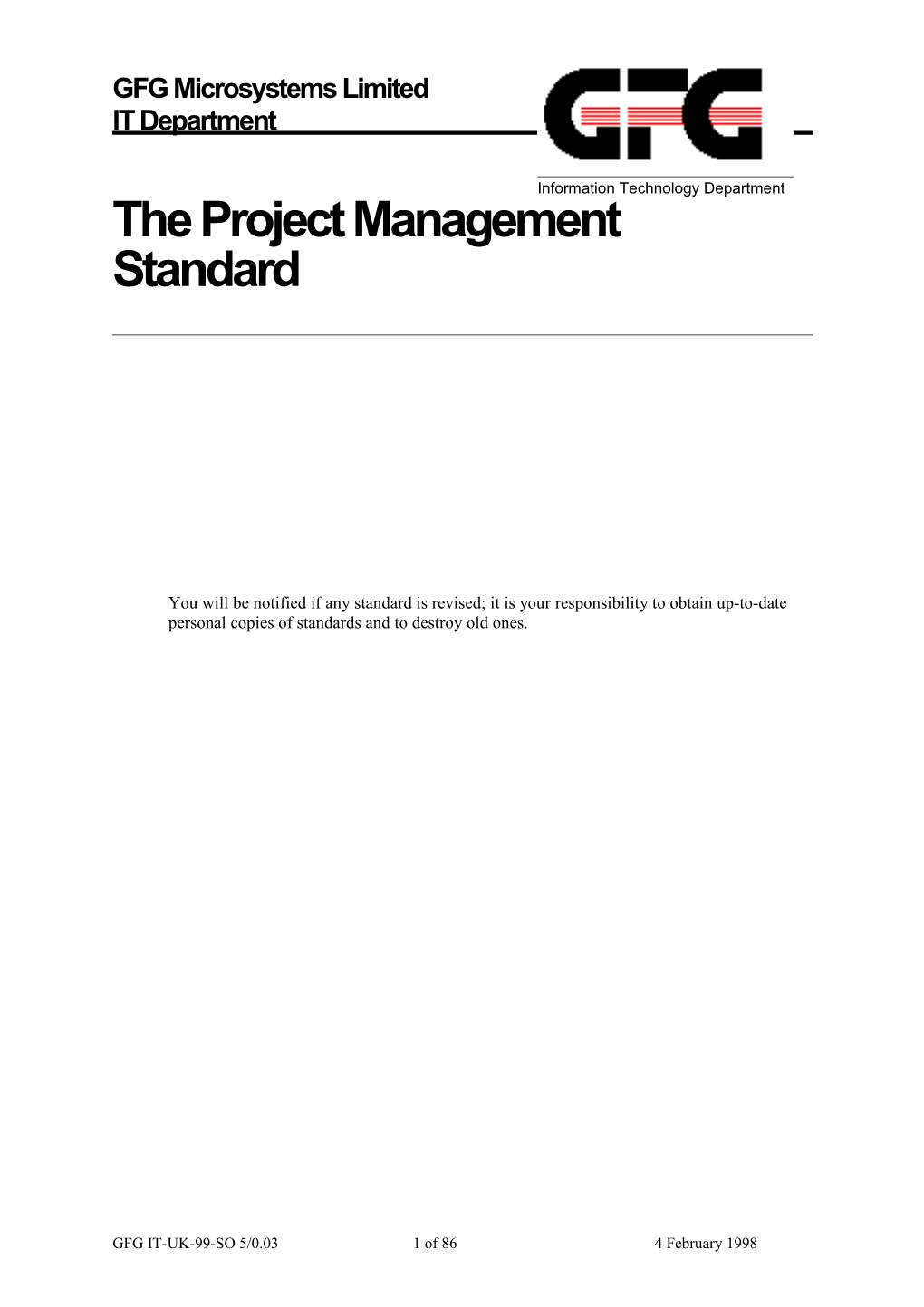 The Project Management Standard