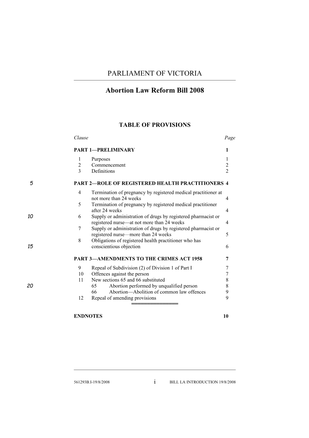Abortion Law Reform Bill 2008