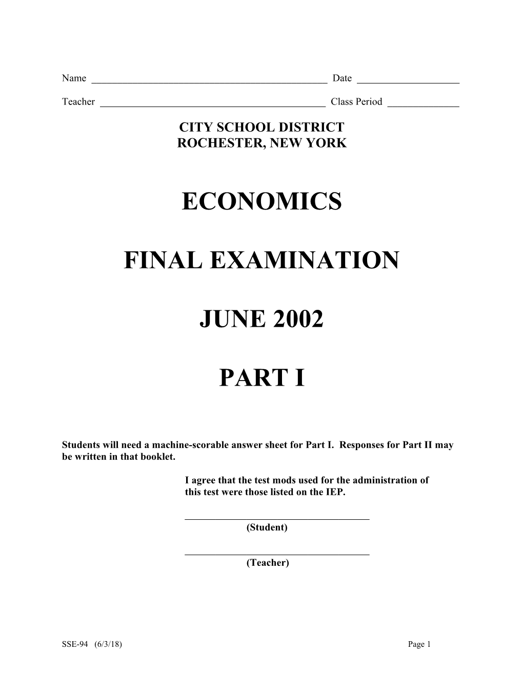 Final Examination June 2002