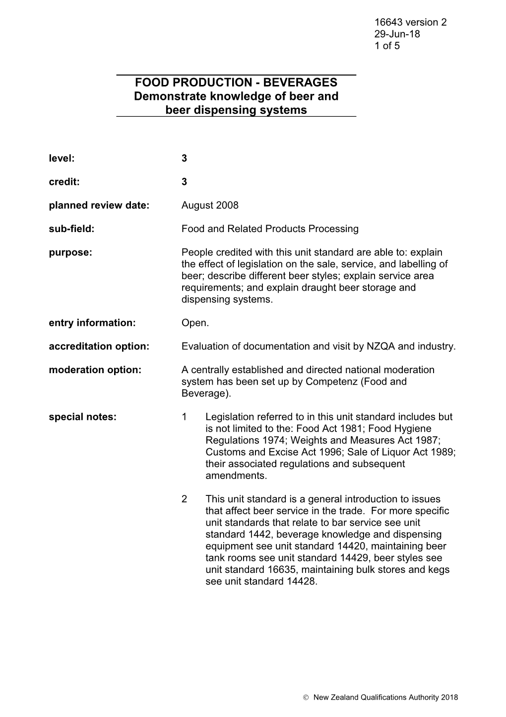 Sub-Field: Food and Related Products Processing