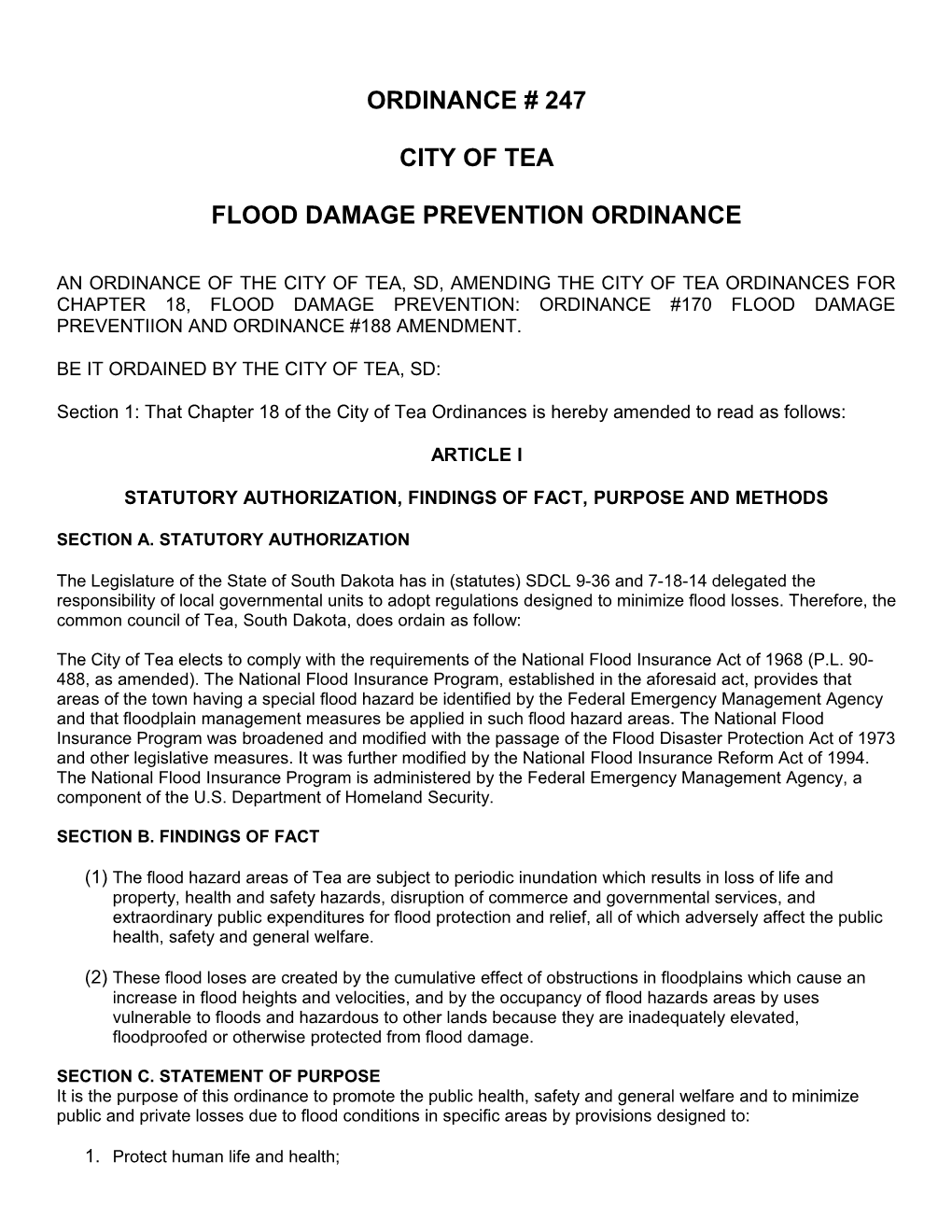 Flood Damage Prevention Ordinance s1