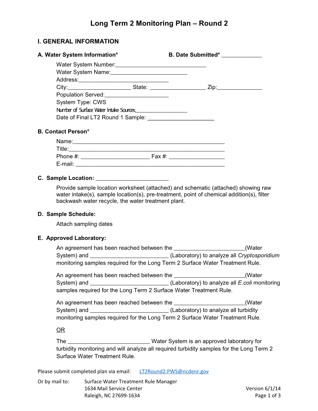 Long Term 2 Monitoring Plan