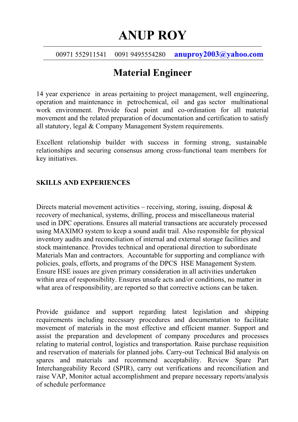 Material Engineer