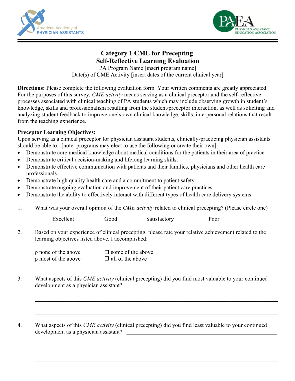 Name of CME Provider