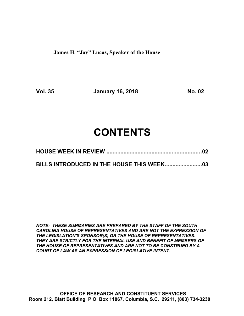 Bills Introduced in the House This Week 03