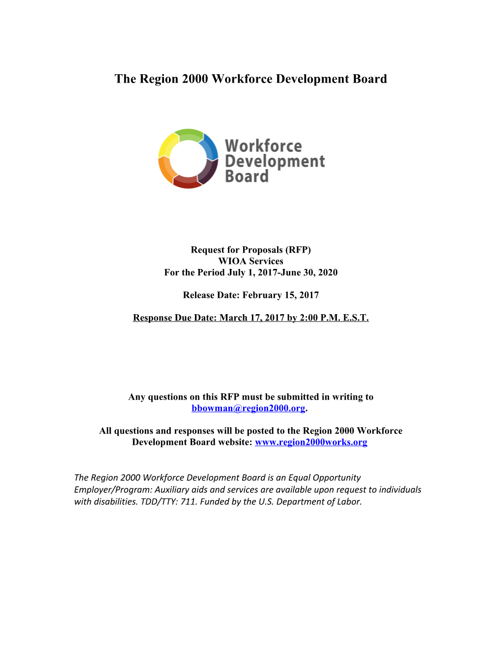 The Region 2000 Workforce Investment Board