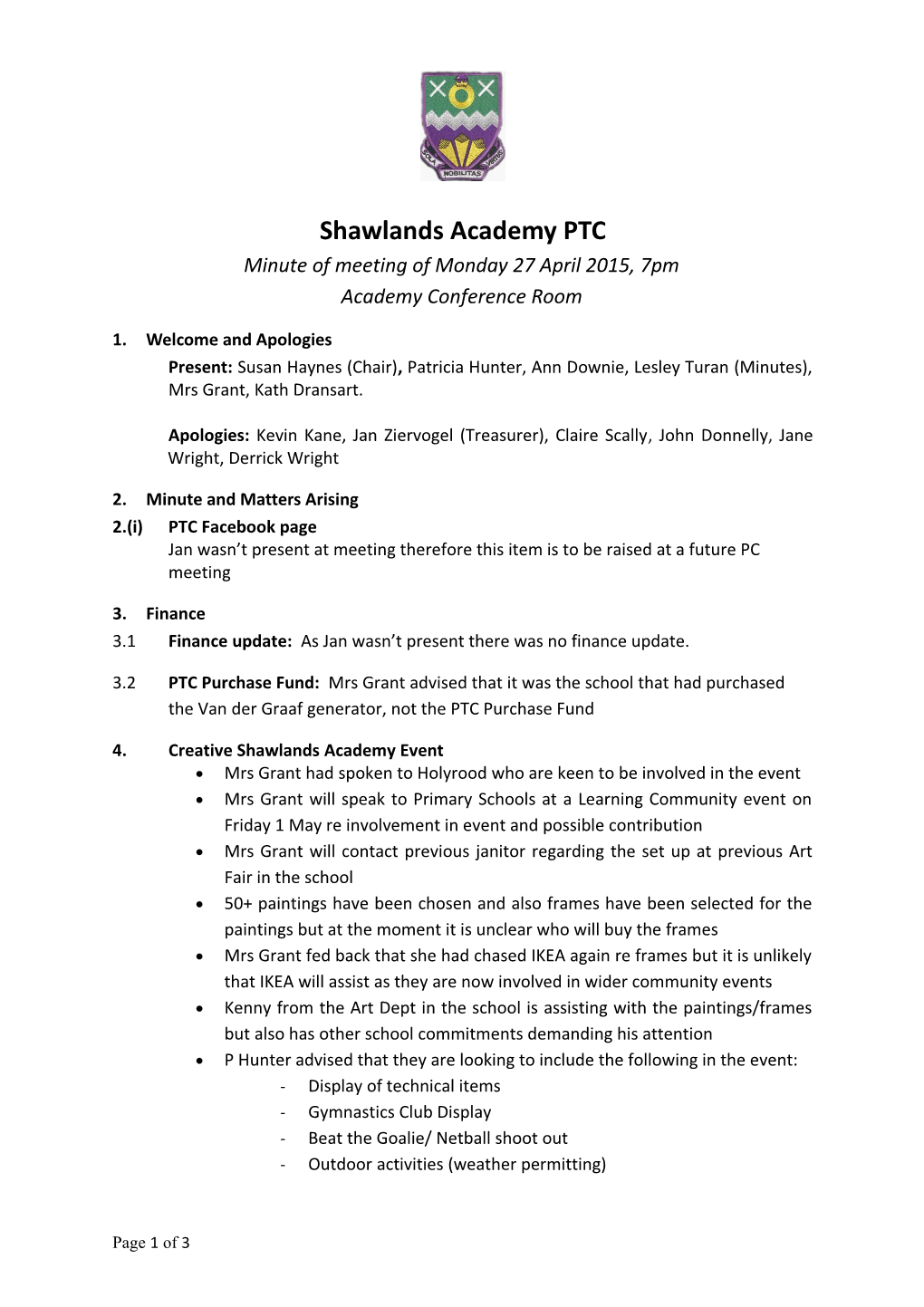 Shawlands Academy PTC