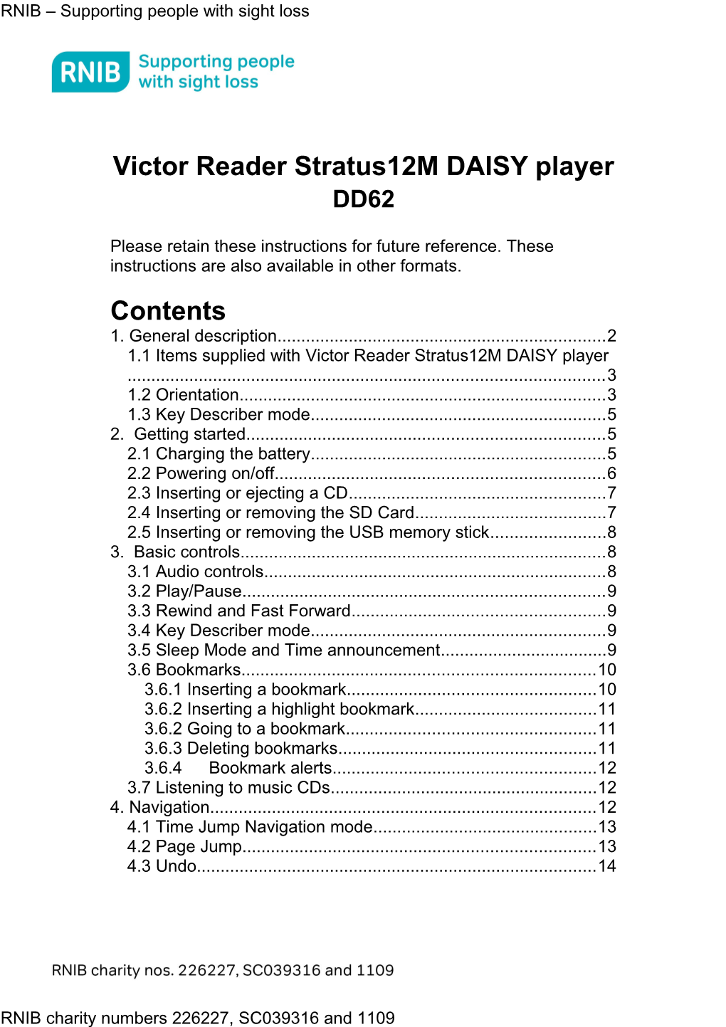 Victor Reader Stratus12m DAISY Player