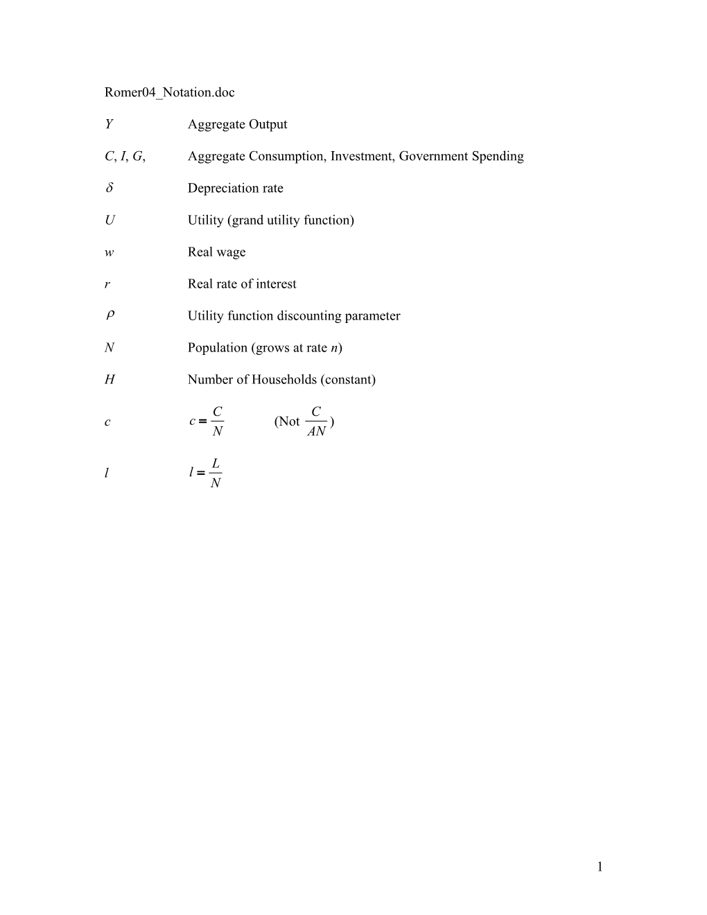 C, I, G, Aggregate Consumption, Investment, Government Spending