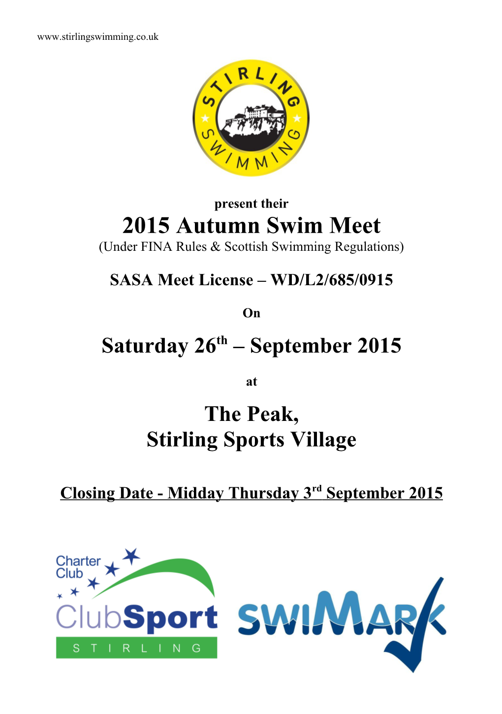 2015 Autumn Swim Meet