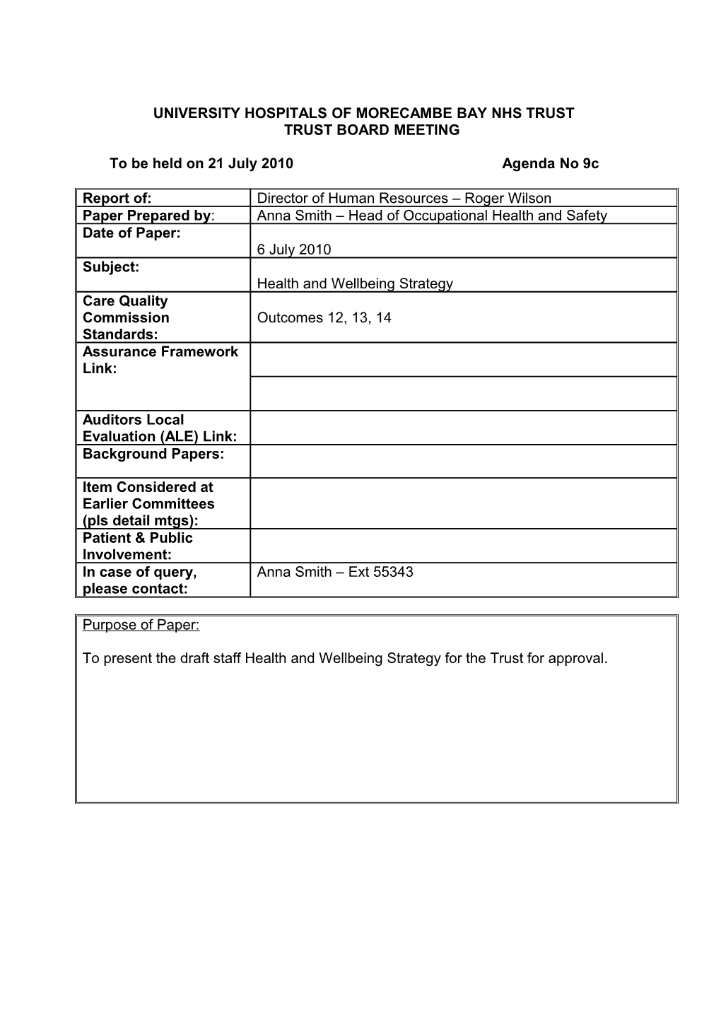 University Hospitals of Morecambe Bay Nhs Trust s1