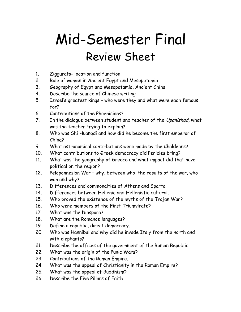 Mid-Semester Final
