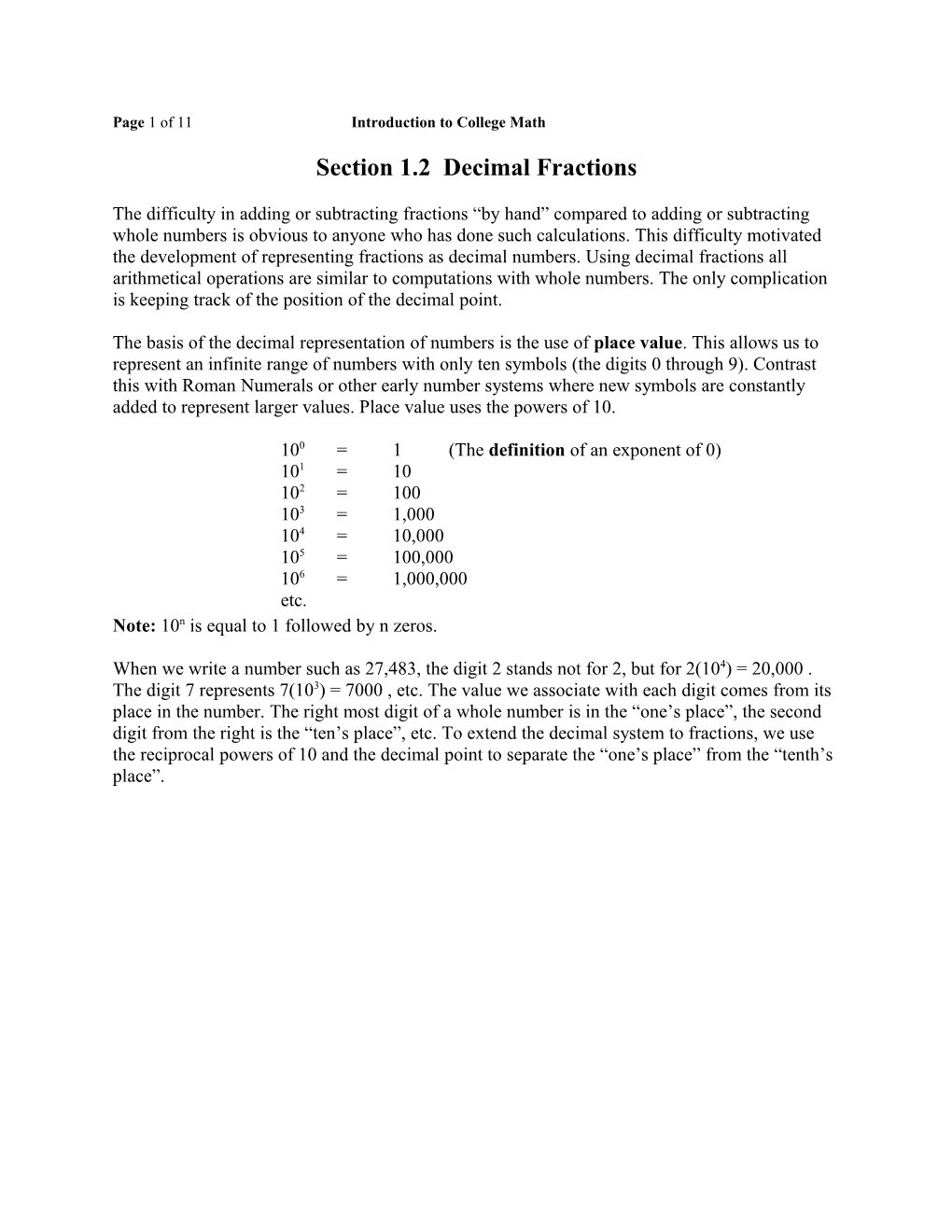 Introduction to College Mathematics