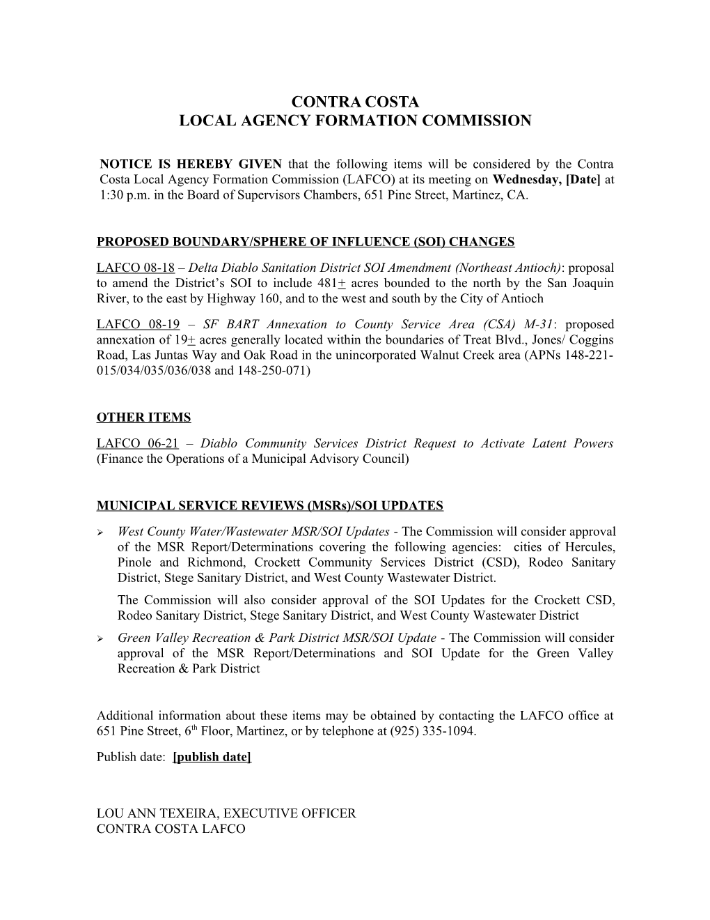 Local Agency Formation Commission