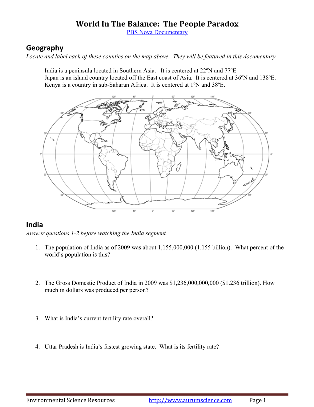 Human Populations and Demographics