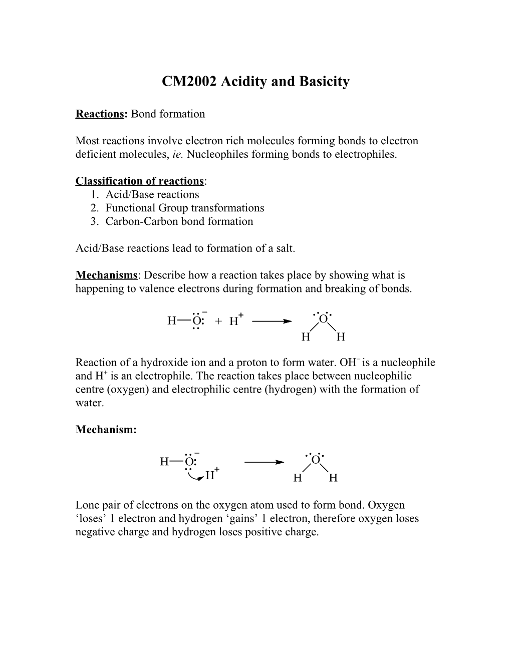 CM2002 Acidity and Basicity