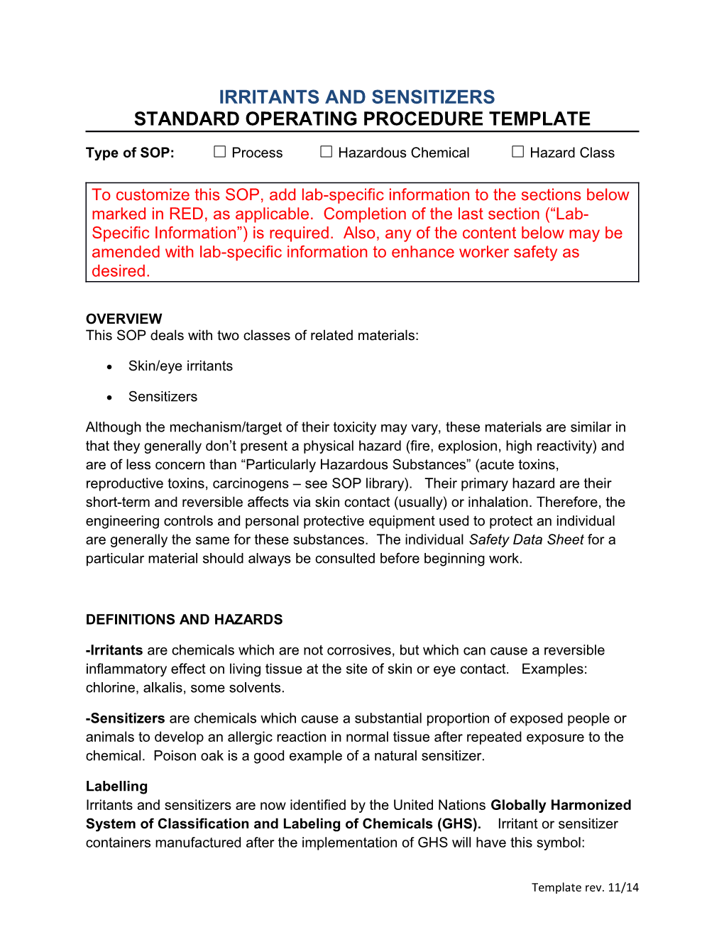 Standard Operating Procedure Template s1