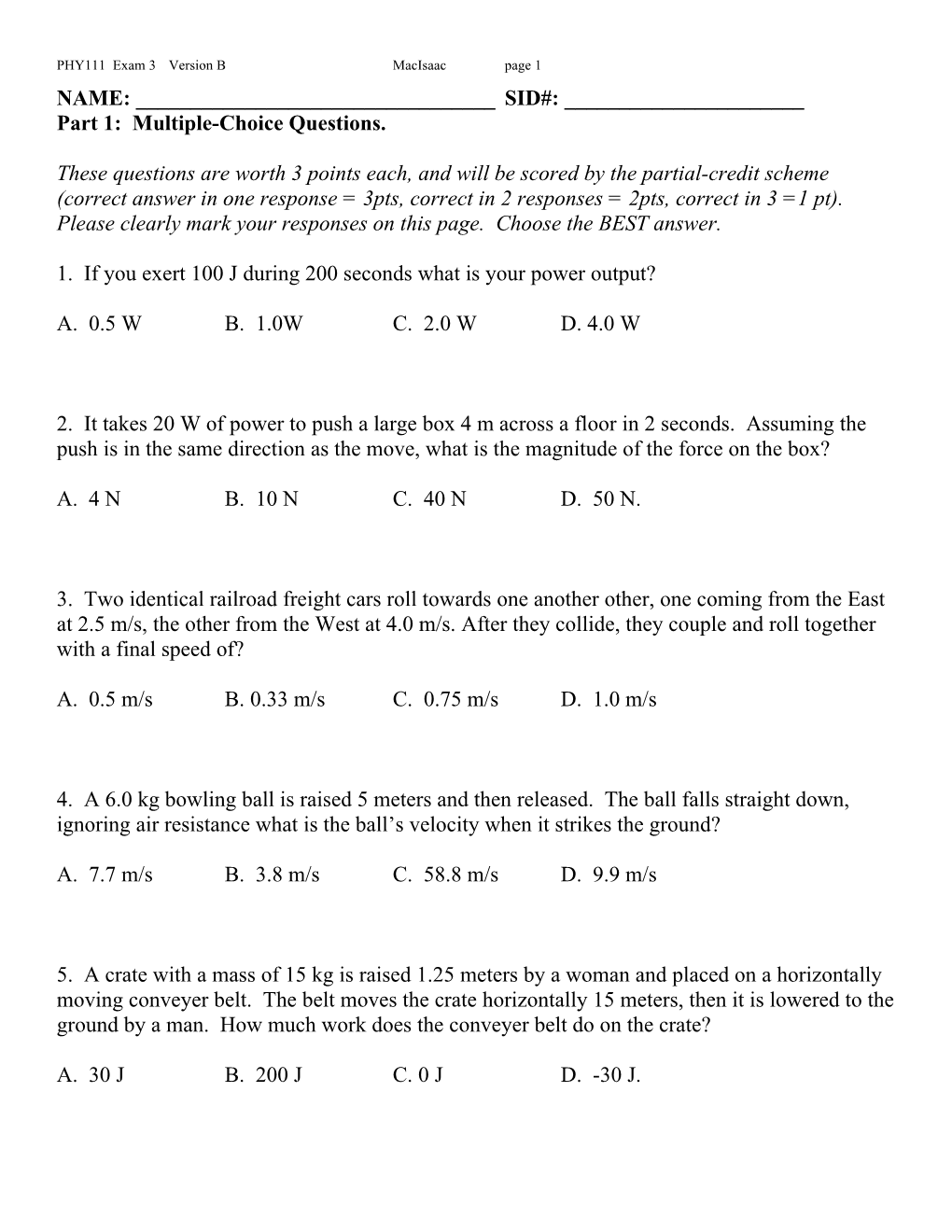 Part 1: Multiple-Choice Questions