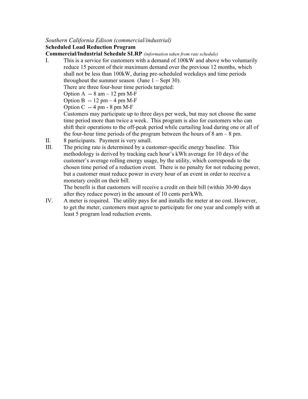 Southern California Edison (Commercial/Industrial)