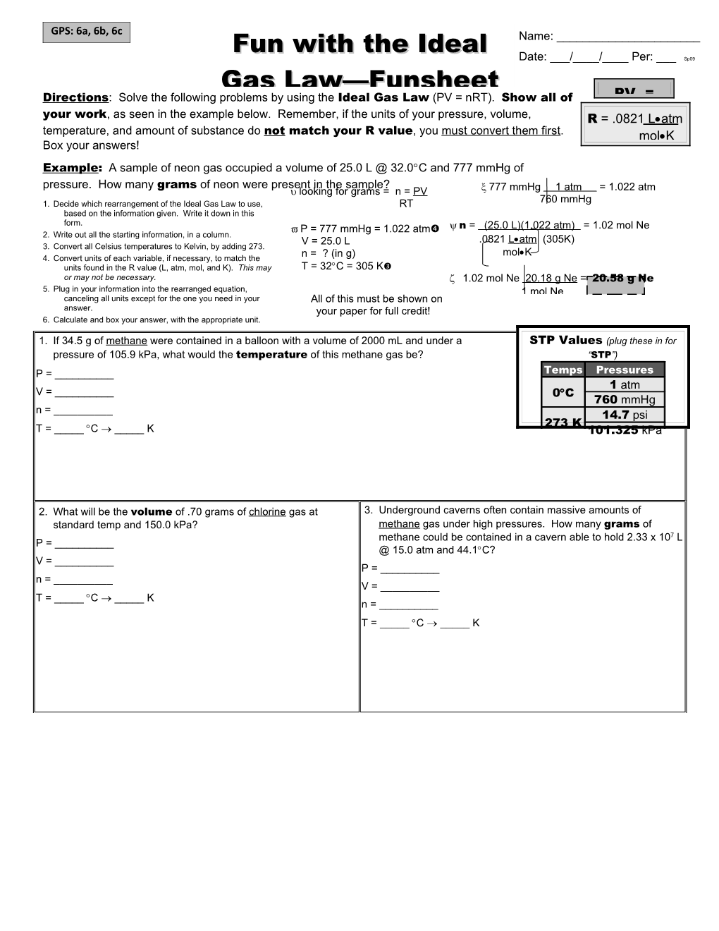 2. Write out All the Starting Information, in a Column