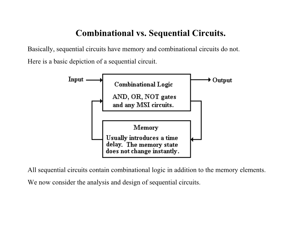 Combinational Vs. Sequential Circuits