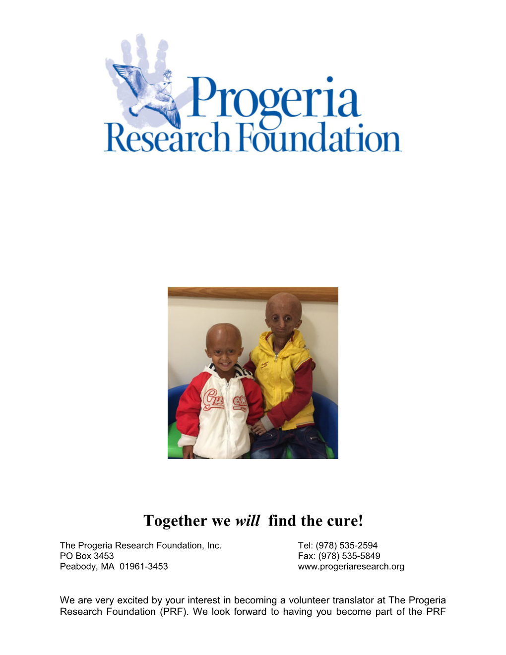 The Progeria Research Foundation, Inc
