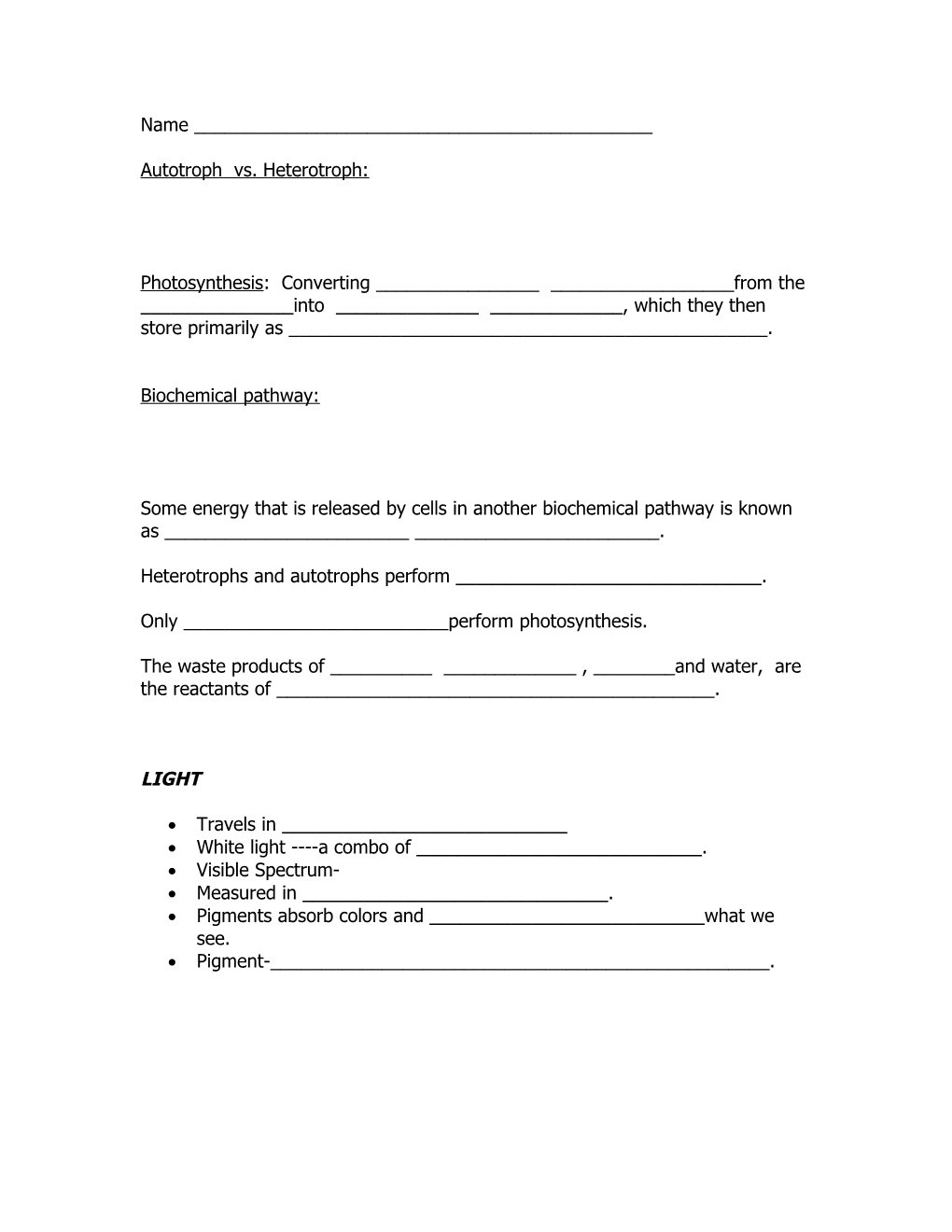 Autotroph Vs. Heterotroph