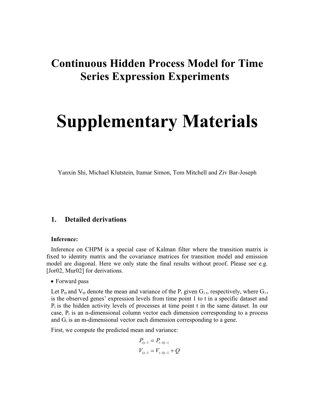 Continuous Hidden Process Model for Time Series Expression Experiments