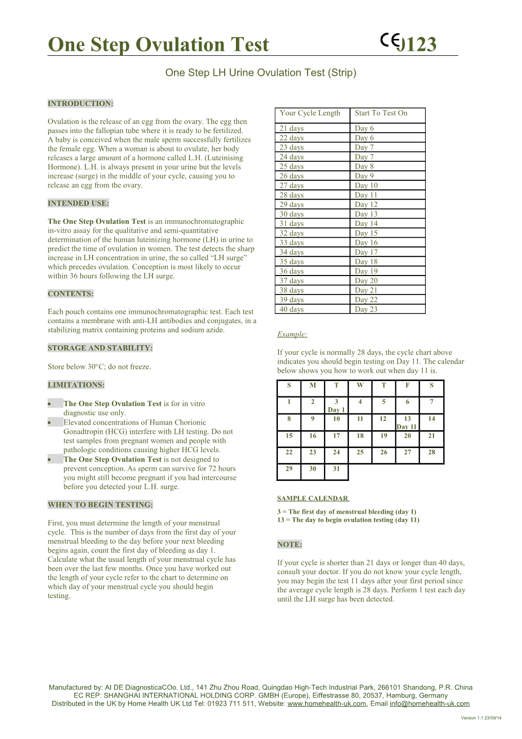 One Step Ovulation Test 0123