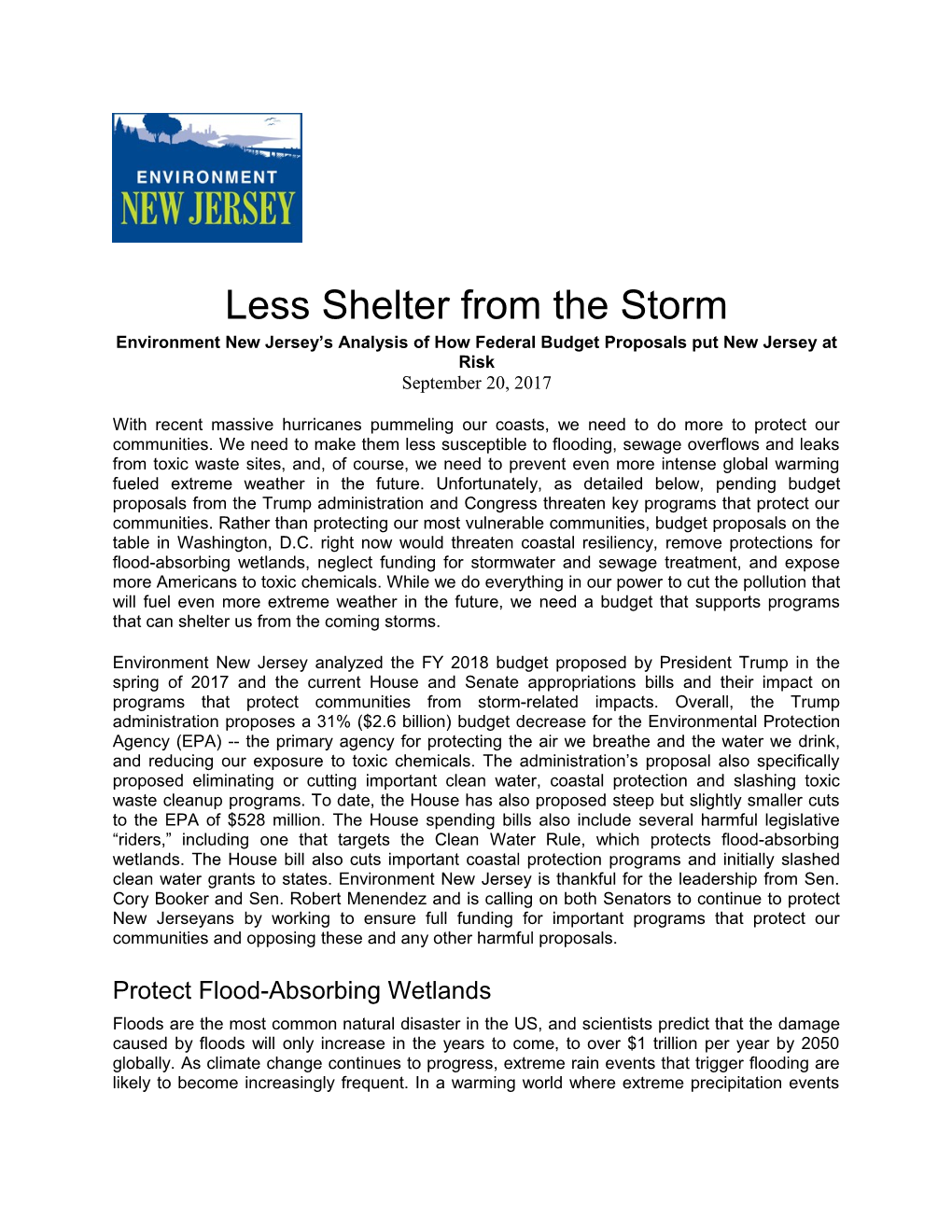 Less Shelter from the Storm