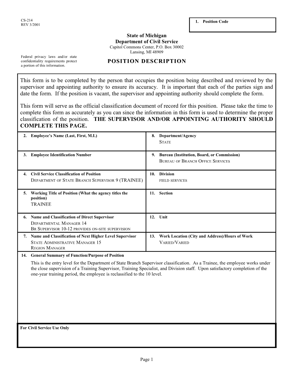 CS-214 Position Description Form s38