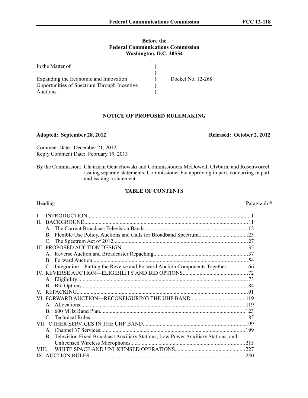 Federal Communications Commission FCC 12-118