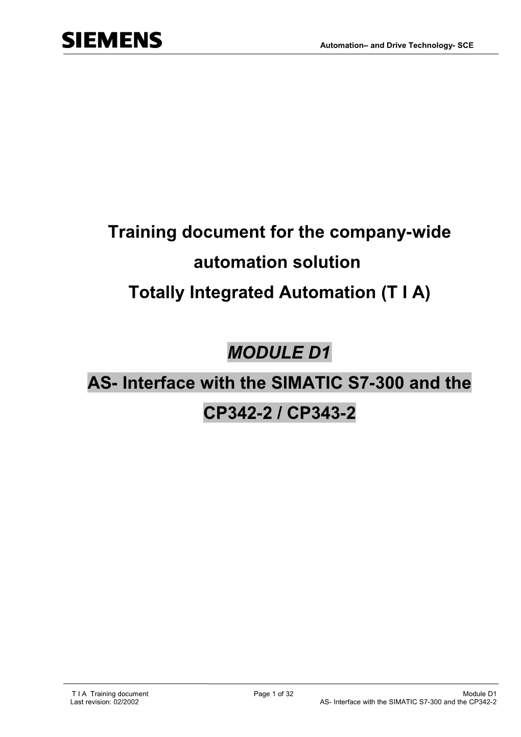 Training Document for the Company-Wide