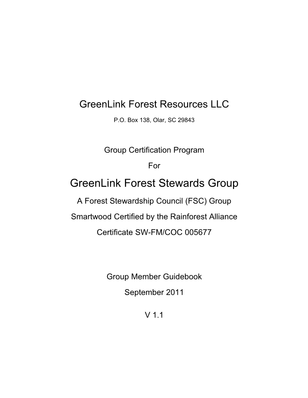 Greenlink Forest Resources LLC