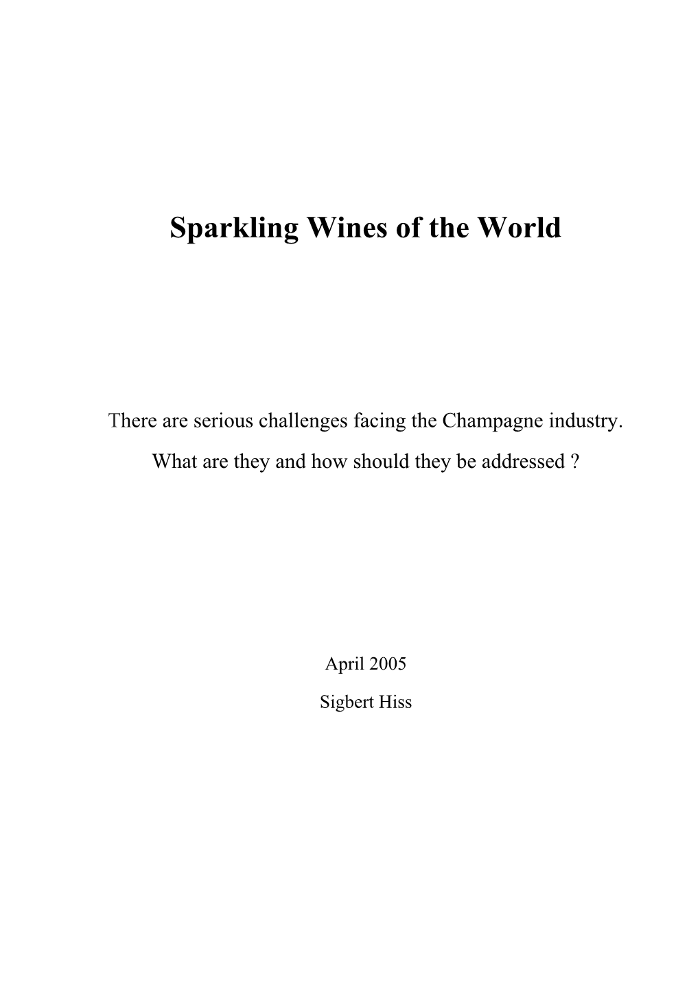 Unit 5 - Sparkling Wines of the World